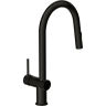 Смеситель CERSANIT для кухни BRASKO однорычажный с выдвижным изливом, черный 68225