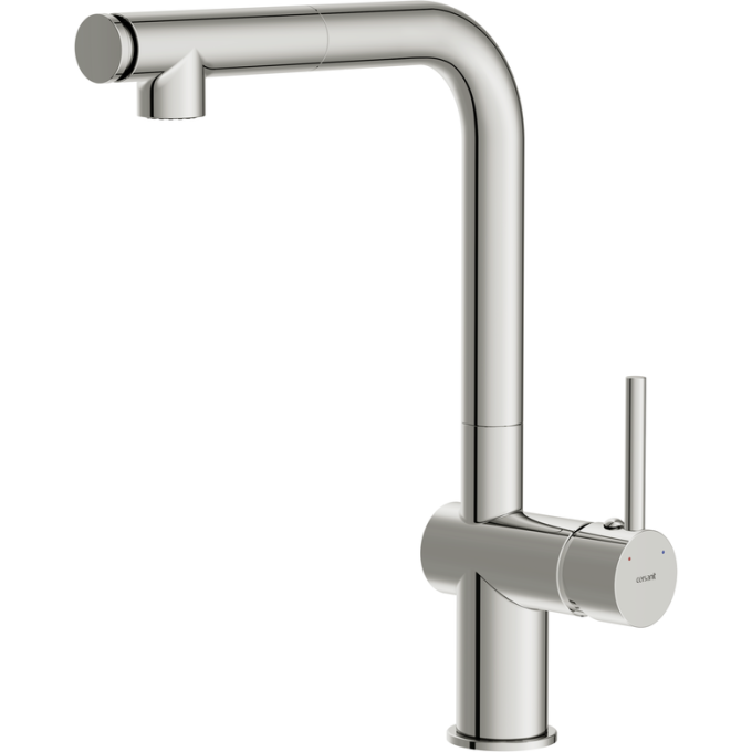 Смеситель CERSANIT для кухни FLAVIS однорычажный с выдвижным изливом два режима, хром 64843